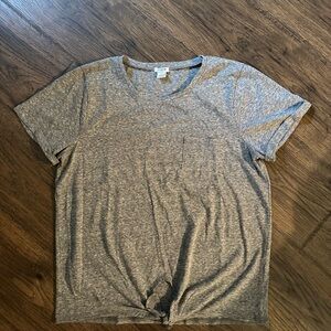 J. Crew Women’s Gray Short Sleeve T-Shirt with Tie